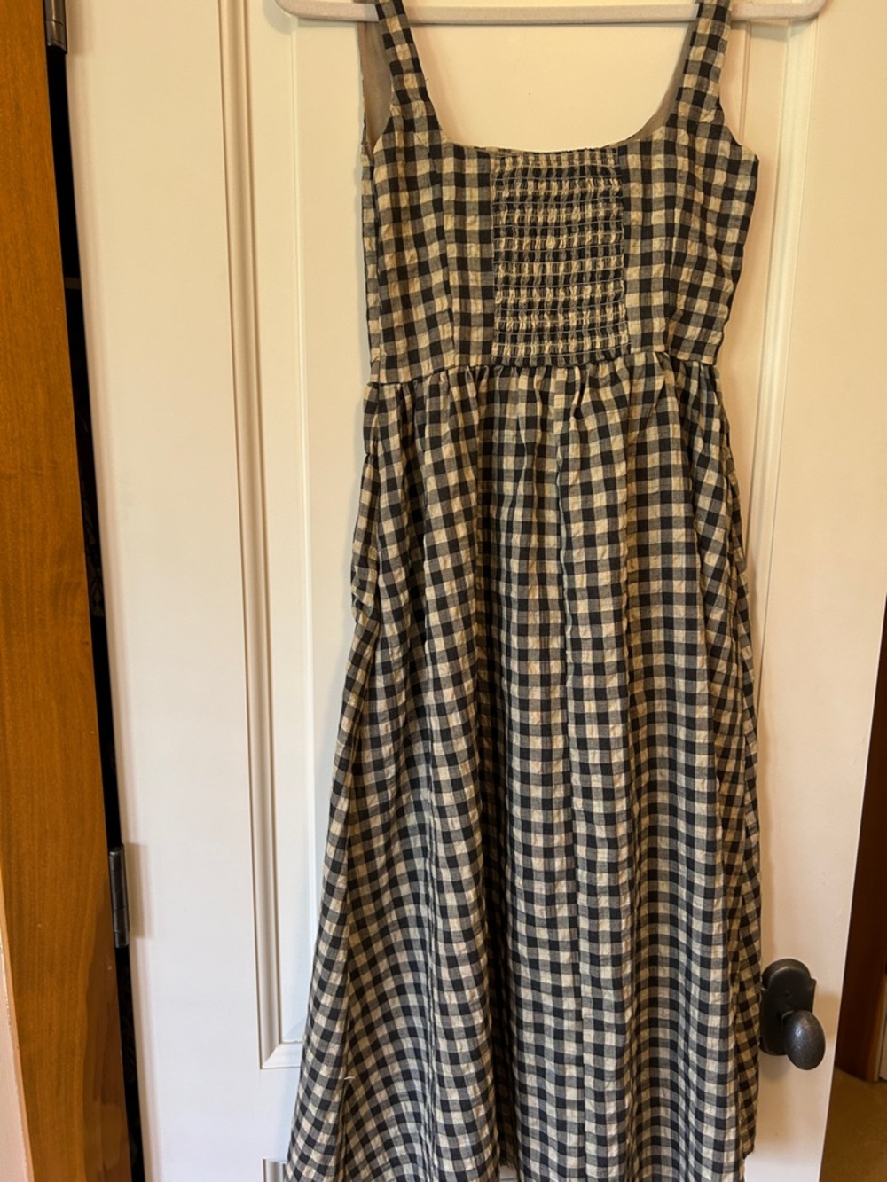 Princess Polly Black and Cream Gingham Midi Dress - Picture 8 of 9